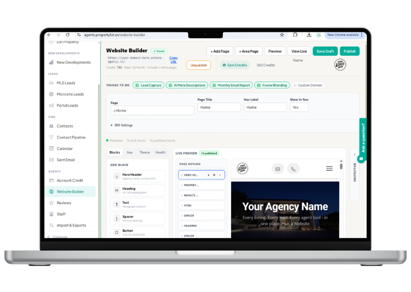 PropertyList Website Builder preview